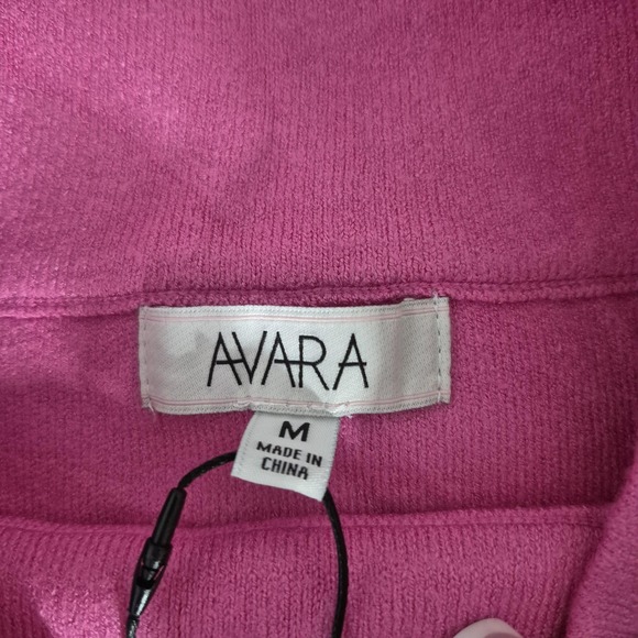 Avara Janine Sweater Womens Medium Pink Colorblock Mock Neck Knit Pullover - Picture 2 of 9